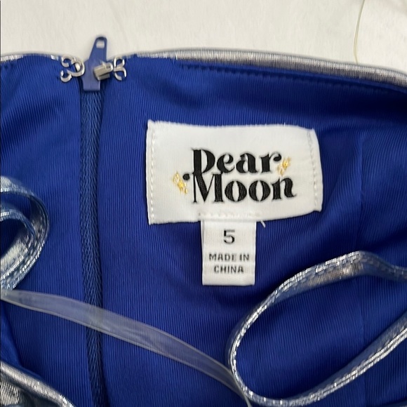 Silver Metallic Ruched Mini Dress - Picture 2 of 9